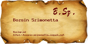 Bozsin Szimonetta névjegykártya